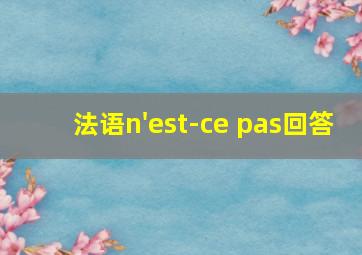 法语n'est-ce pas回答